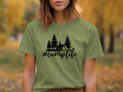 Hashtag Camplife Text Design With Camping Tent T-Shirt T-Shirt - Outdoor & Adventure Collection - Mile Marker 16 Gear by Cloud 16 Clothing Co.