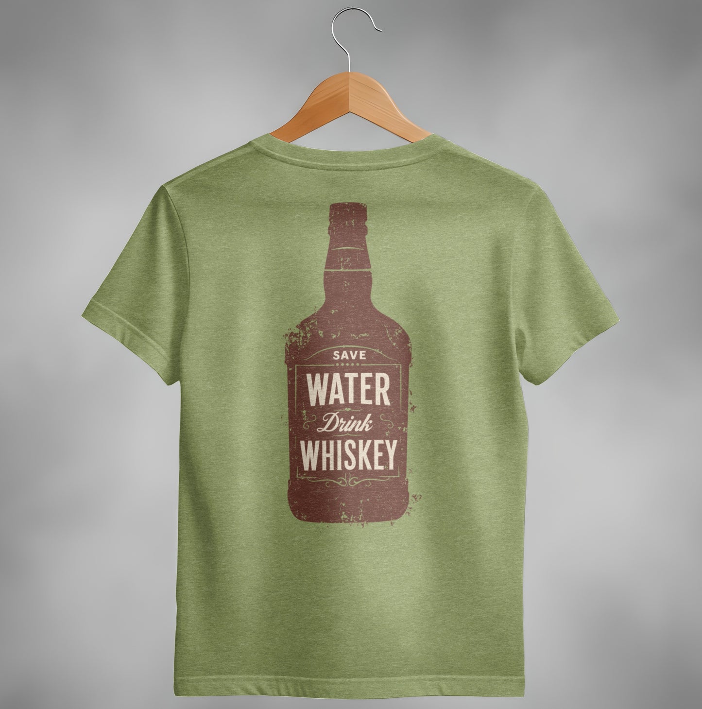 Save Water Drink Whiskey Funny Saying Graphic Bottle T-Shirt T-shirt - Scrappy Malone's Bar 100-Proof Humor - Cloud 16 Clothing Co.
