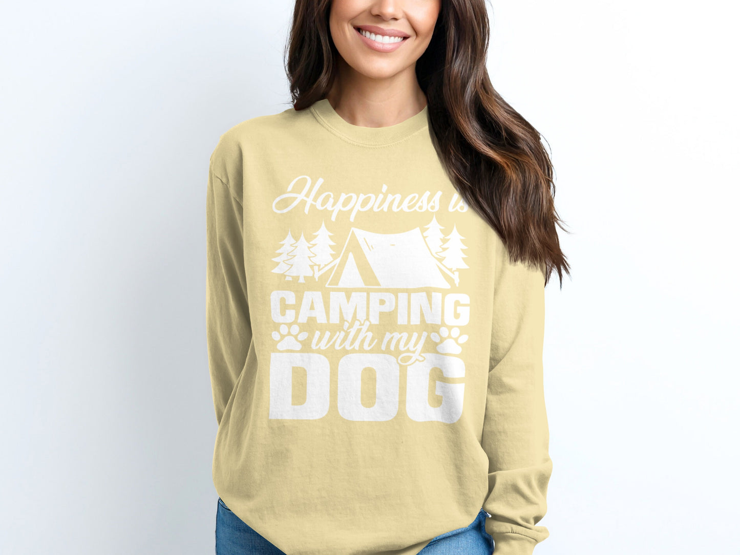 Happiness is Camping with My Dog Sweatshirt