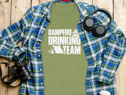 Campfire Drinking Team Tent Design Camping Adventure T-Shirt T-Shirt - Outdoor & Adventure Collection - Mile Marker 16 Gear by Cloud 16 Clothing Co.