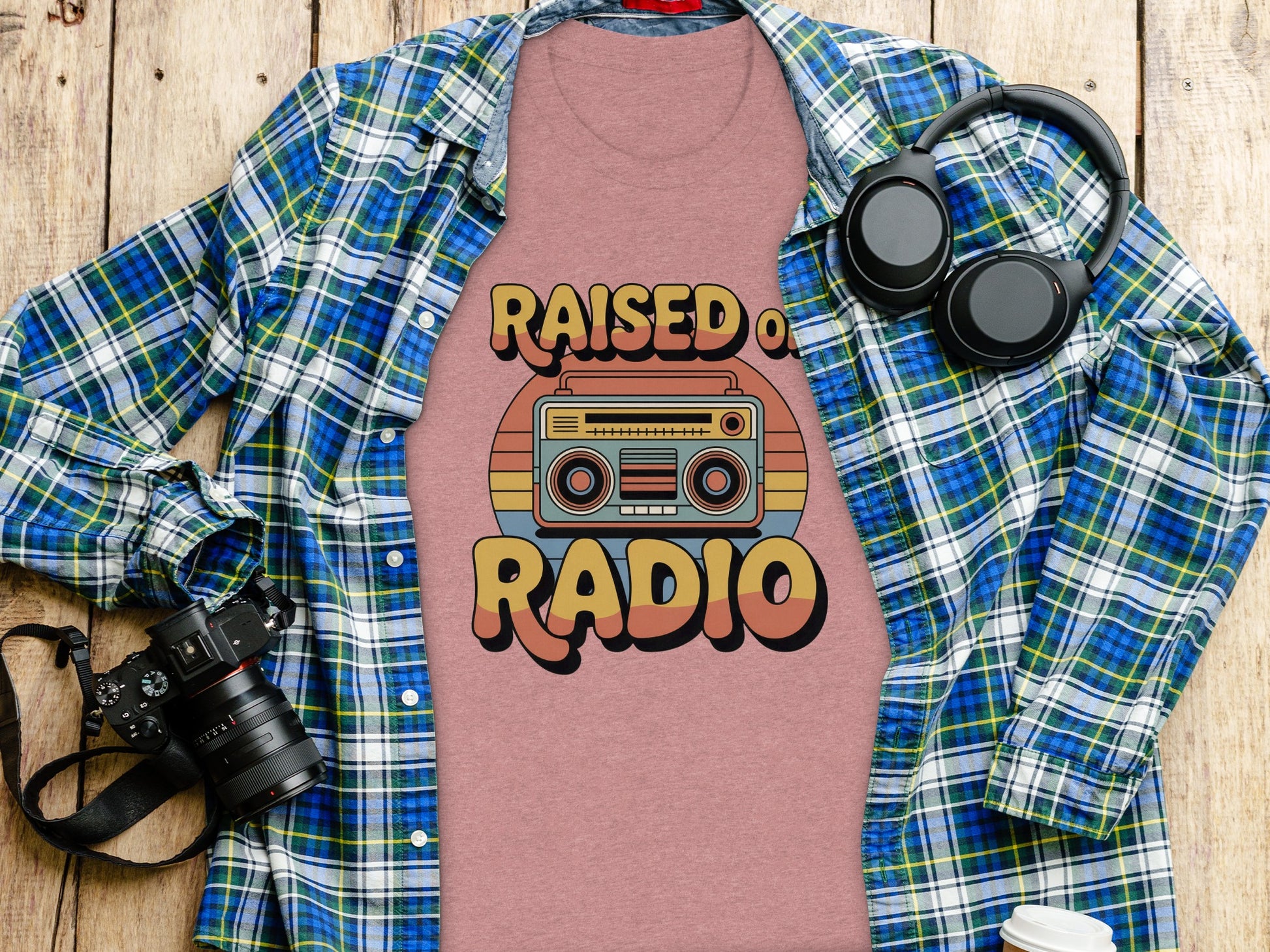Raised on Radio Retro Vintage Style Shirt