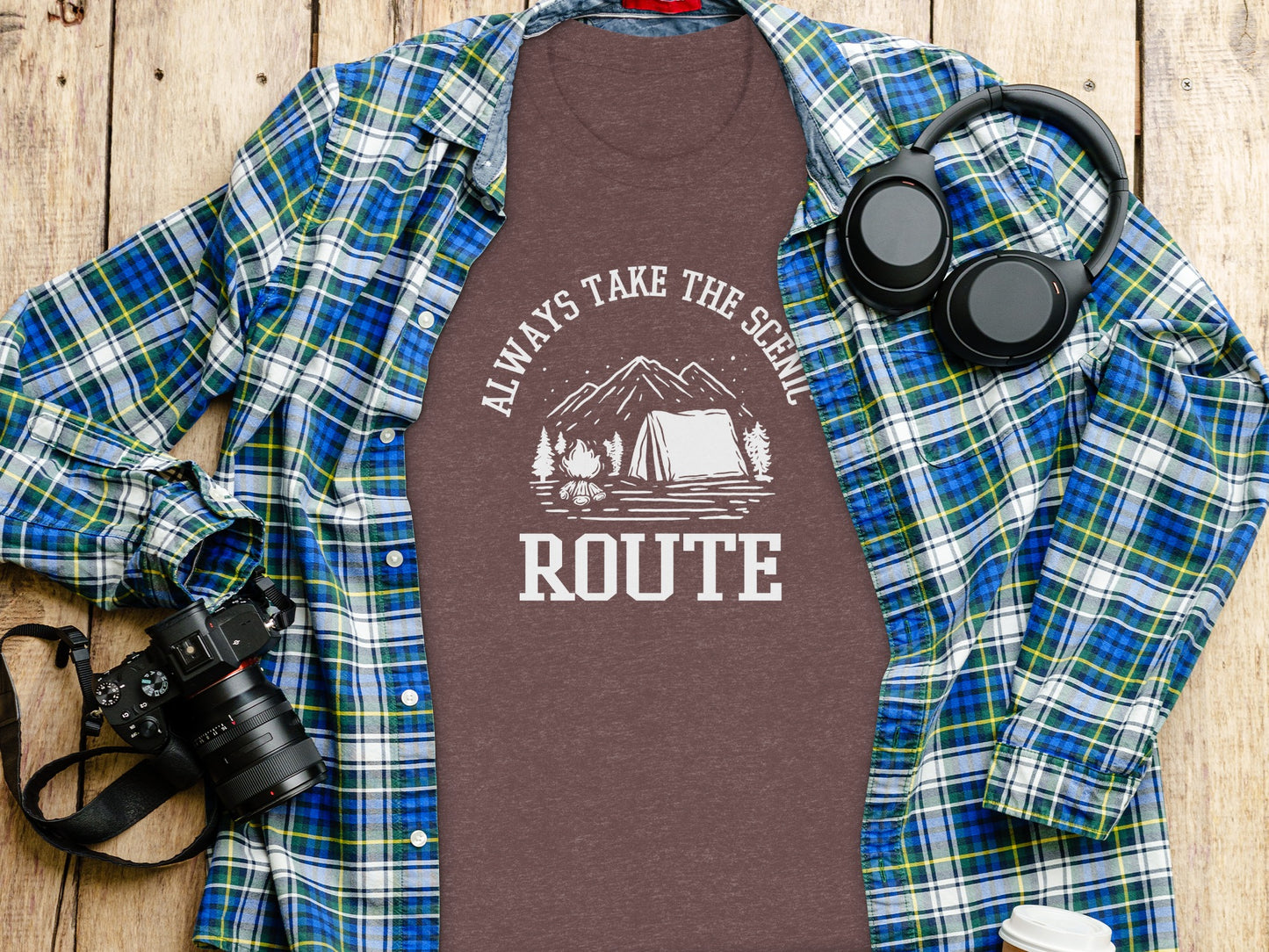 Always Take The Scenic Route Camping Adventure T-Shirt T-Shirt - Outdoor & Adventure Collection - Mile Marker 16 Gear by Cloud 16 Clothing Co.