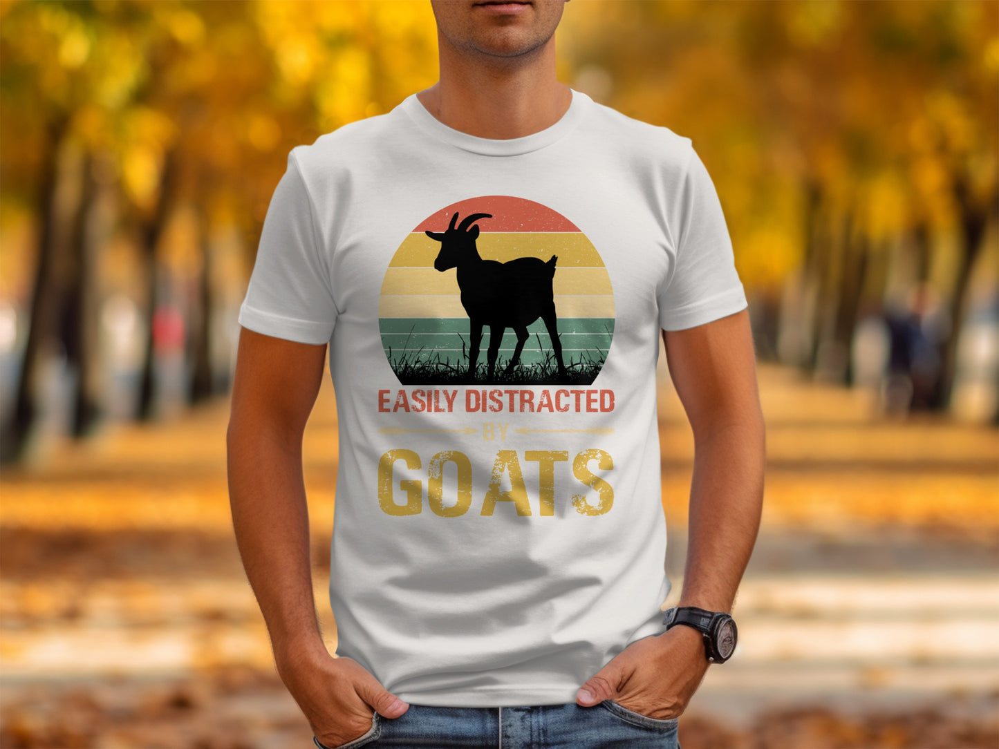 Easily Distracted by Goats Graphic T-shirt