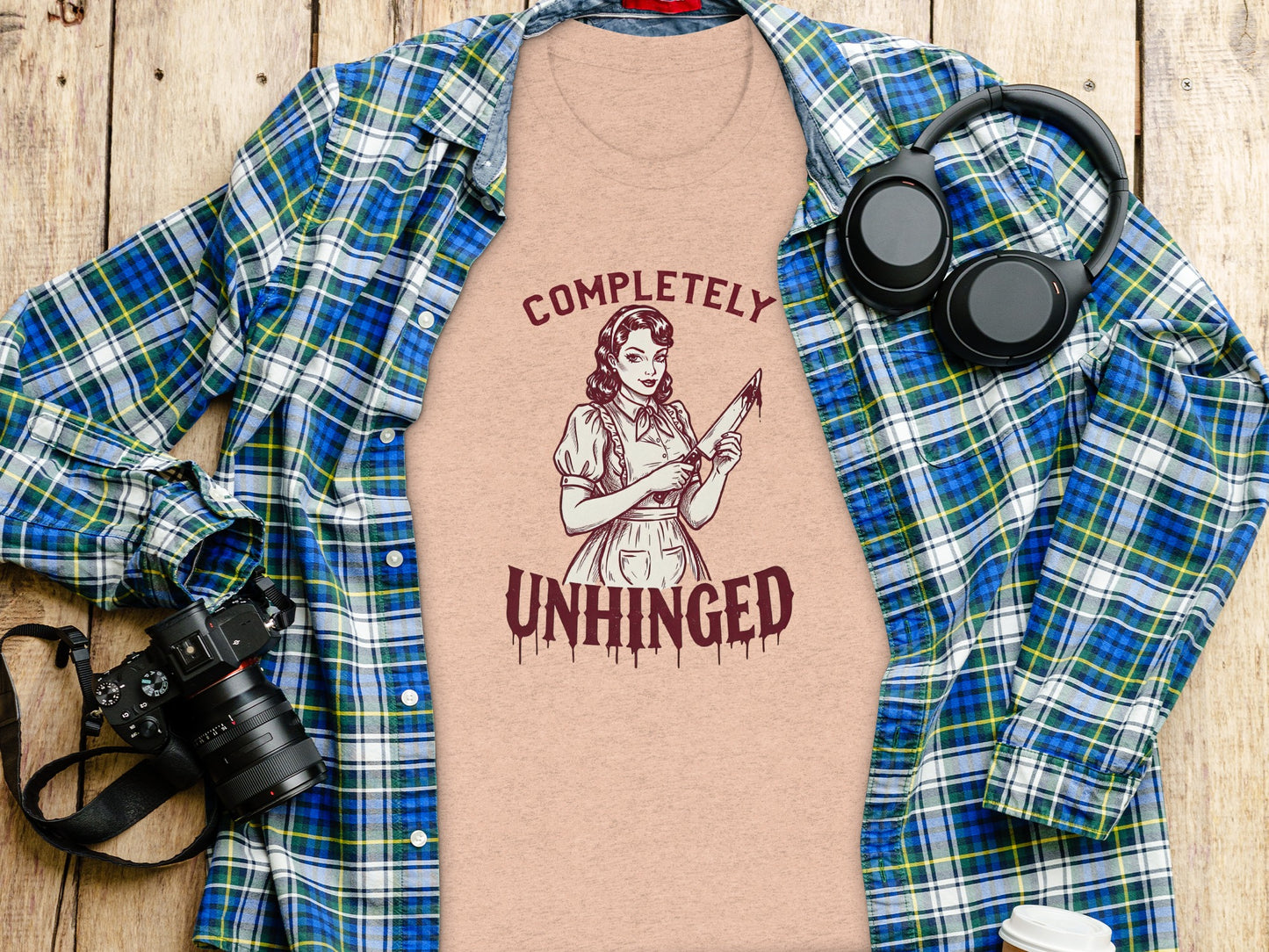 Completely Unhinged Graphic T-Shirt for Horror Fans