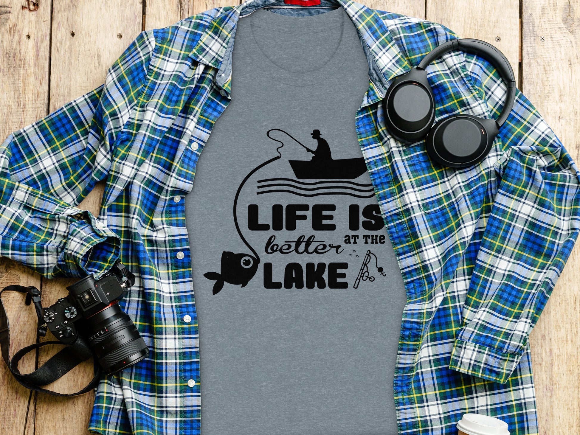 Life Is Better At The Lake Fishing Adventure Graphic T-Shirt T-Shirt - Outdoor & Adventure Collection - Mile Marker 16 Gear by Cloud 16 Clothing Co.