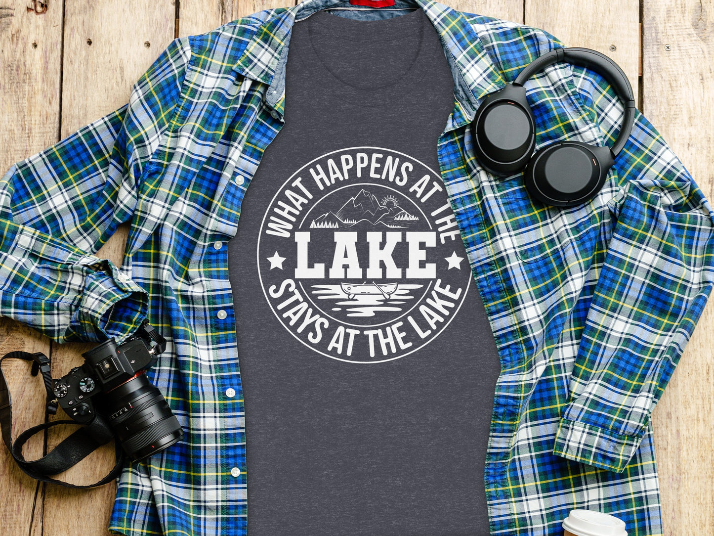 What Happens At The Lake Stays At The Lake Graphic T-Shirt T-Shirt - Outdoor & Adventure Collection - Mile Marker 16 Gear by Cloud 16 Clothing Co.