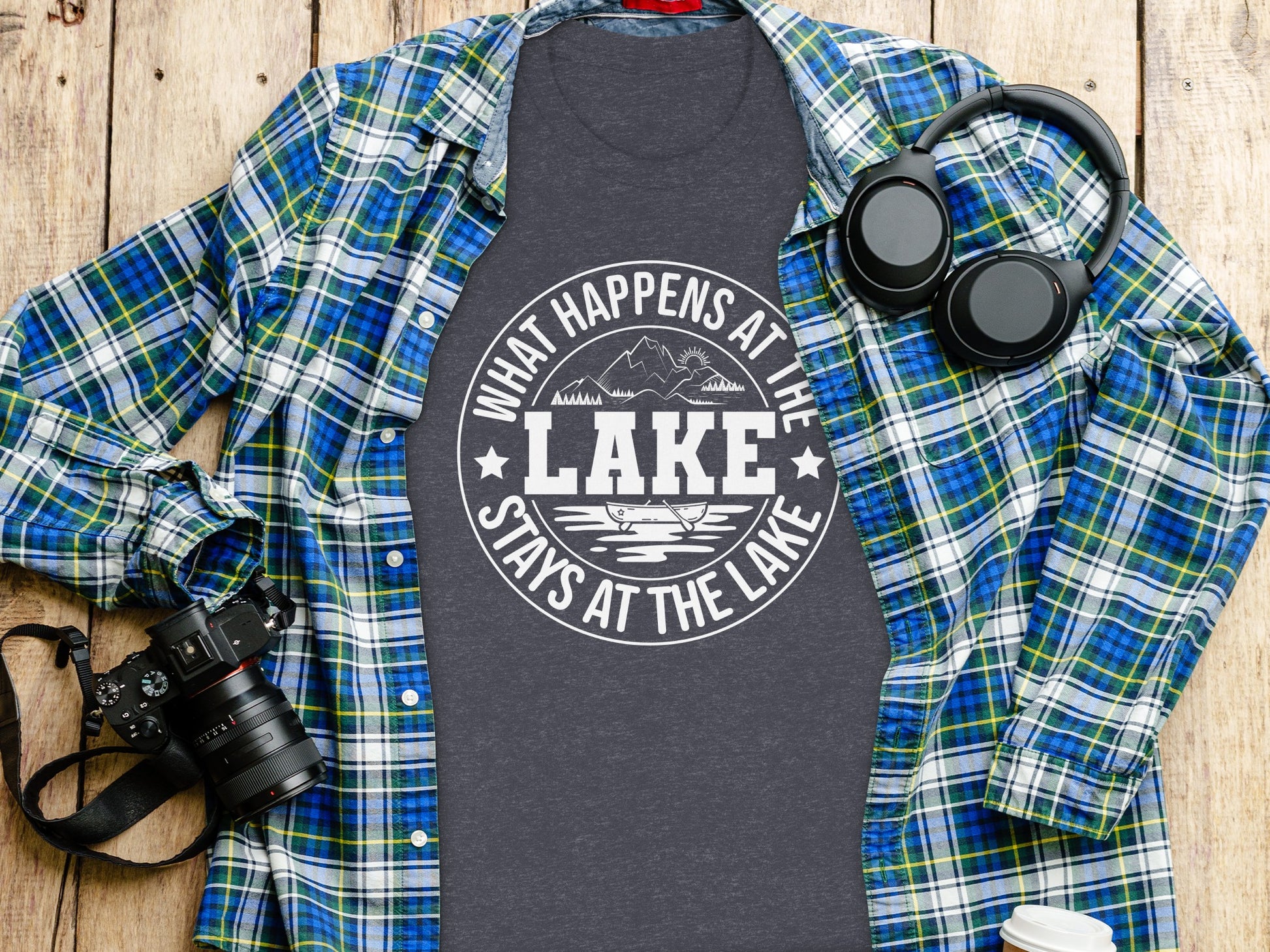 What Happens At The Lake Stays At The Lake Graphic T-Shirt T-Shirt - Outdoor & Adventure Collection - Mile Marker 16 Gear by Cloud 16 Clothing Co.