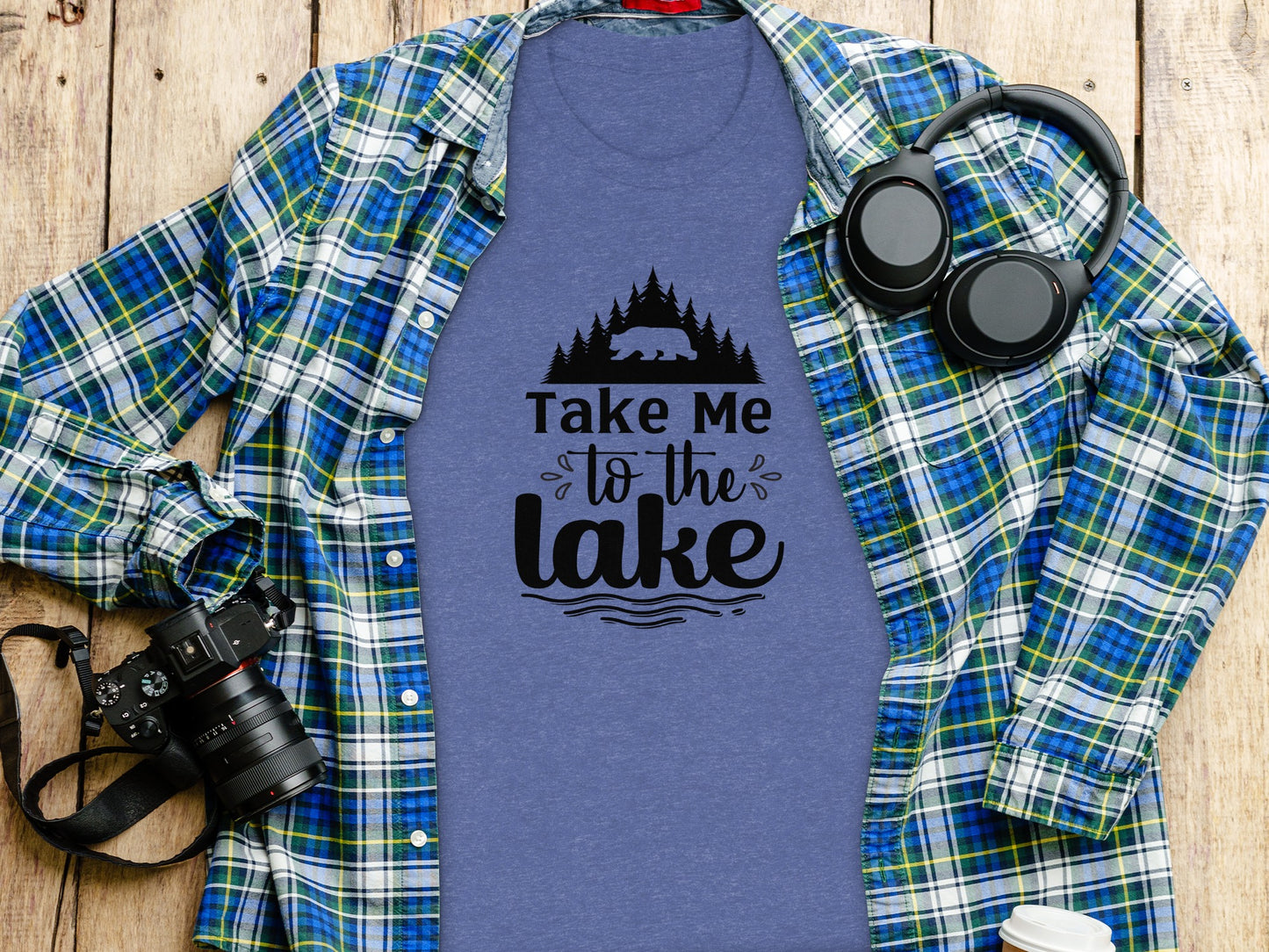 Take Me To the Lake Bear and Trees Design T-Shirt T-Shirt - Outdoor & Adventure Collection - Mile Marker 16 Gear by Cloud 16 Clothing Co.