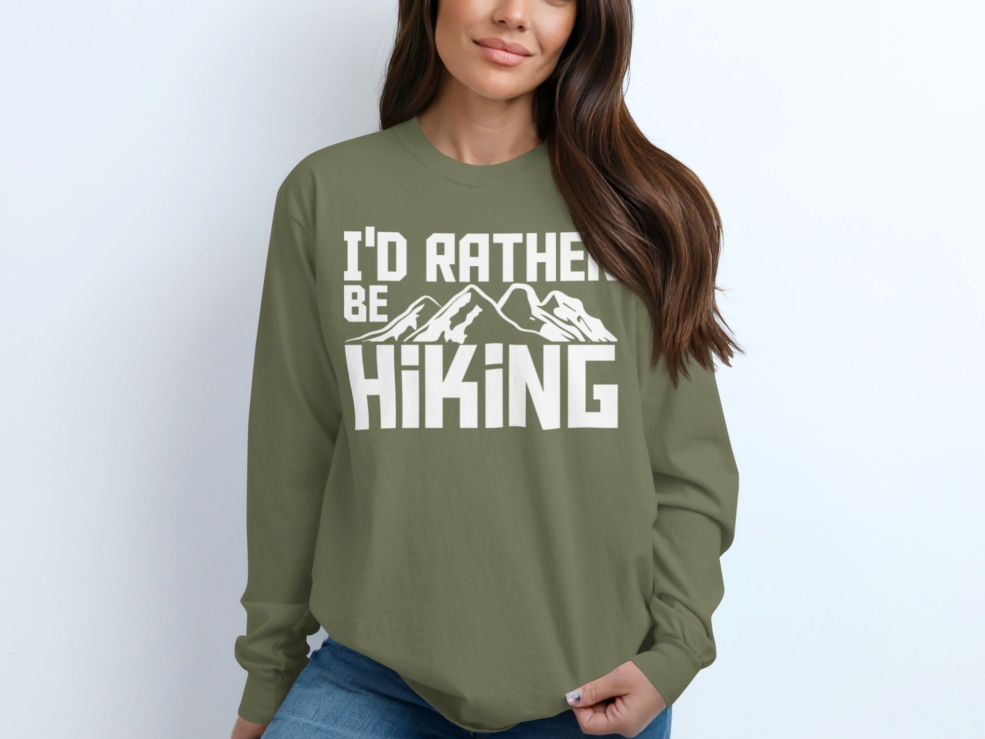 I'd Rather Be Hiking Long Sleeve Graphic Shirt
