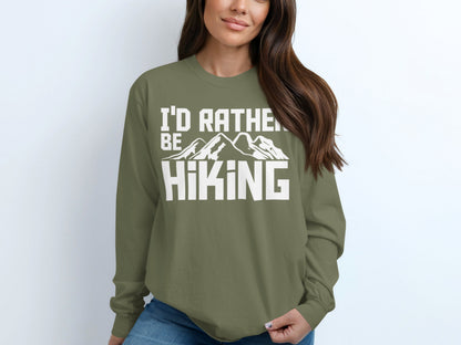 I'd Rather Be Hiking Long Sleeve Graphic Shirt