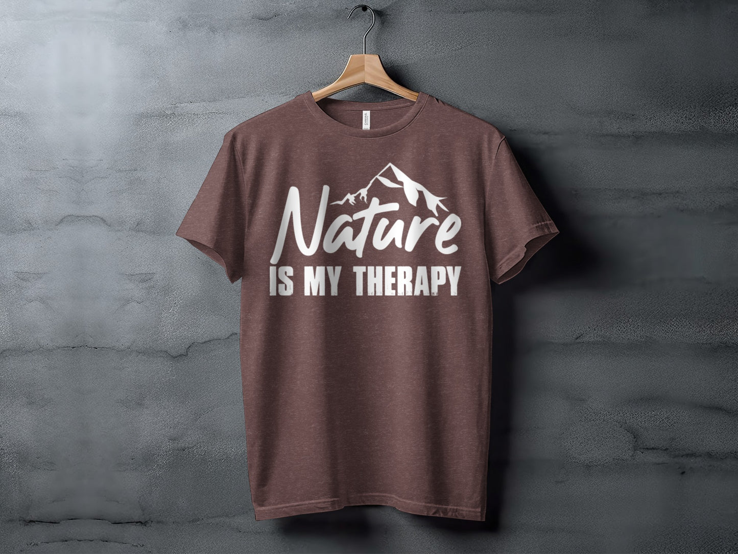 Nature is my Therapy White Text with Mountain T-Shirt T-Shirt - Outdoor & Adventure Collection - Mile Marker 16 Gear by Cloud 16 Clothing Co.