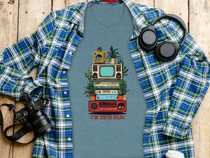 Retro Electronics Stack T-Shirt I'm This Old Statement Tee