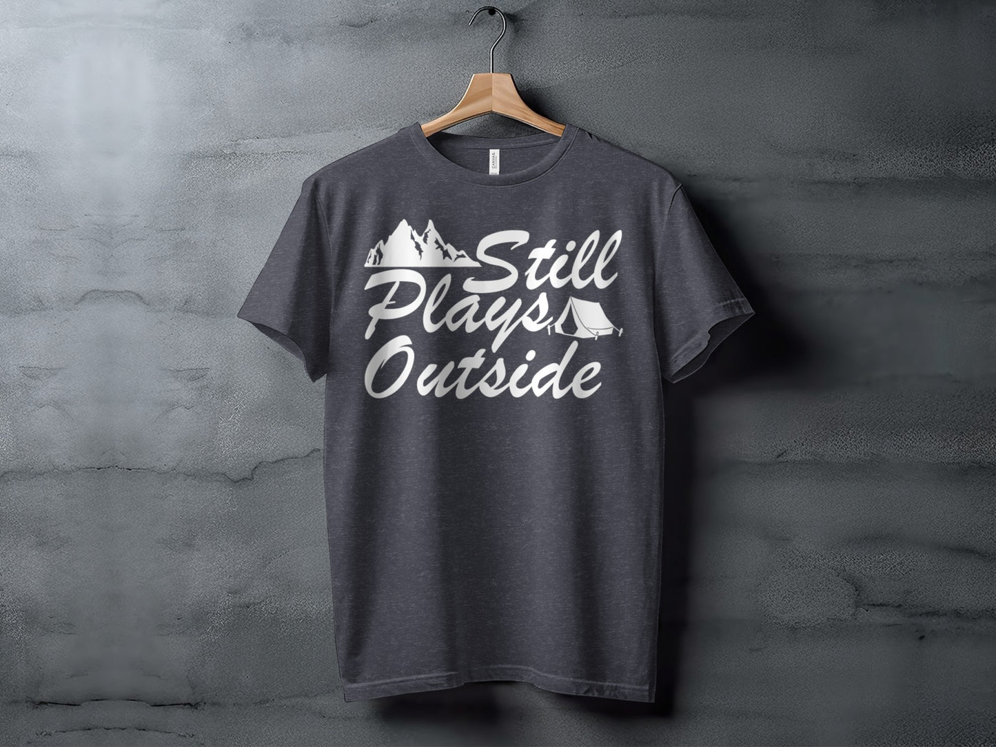Still Plays Outside With Mountain Tent Graphic T-Shirt T-Shirt - Outdoor & Adventure Collection - Mile Marker 16 Gear by Cloud 16 Clothing Co.