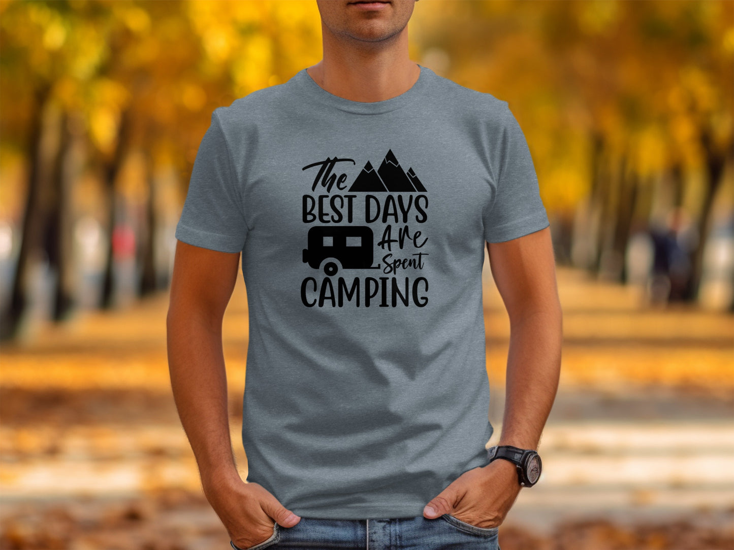 The Best Days Are Spent Camping Graphic Design T-Shirt T-Shirt - Outdoor & Adventure Collection - Mile Marker 16 Gear by Cloud 16 Clothing Co.