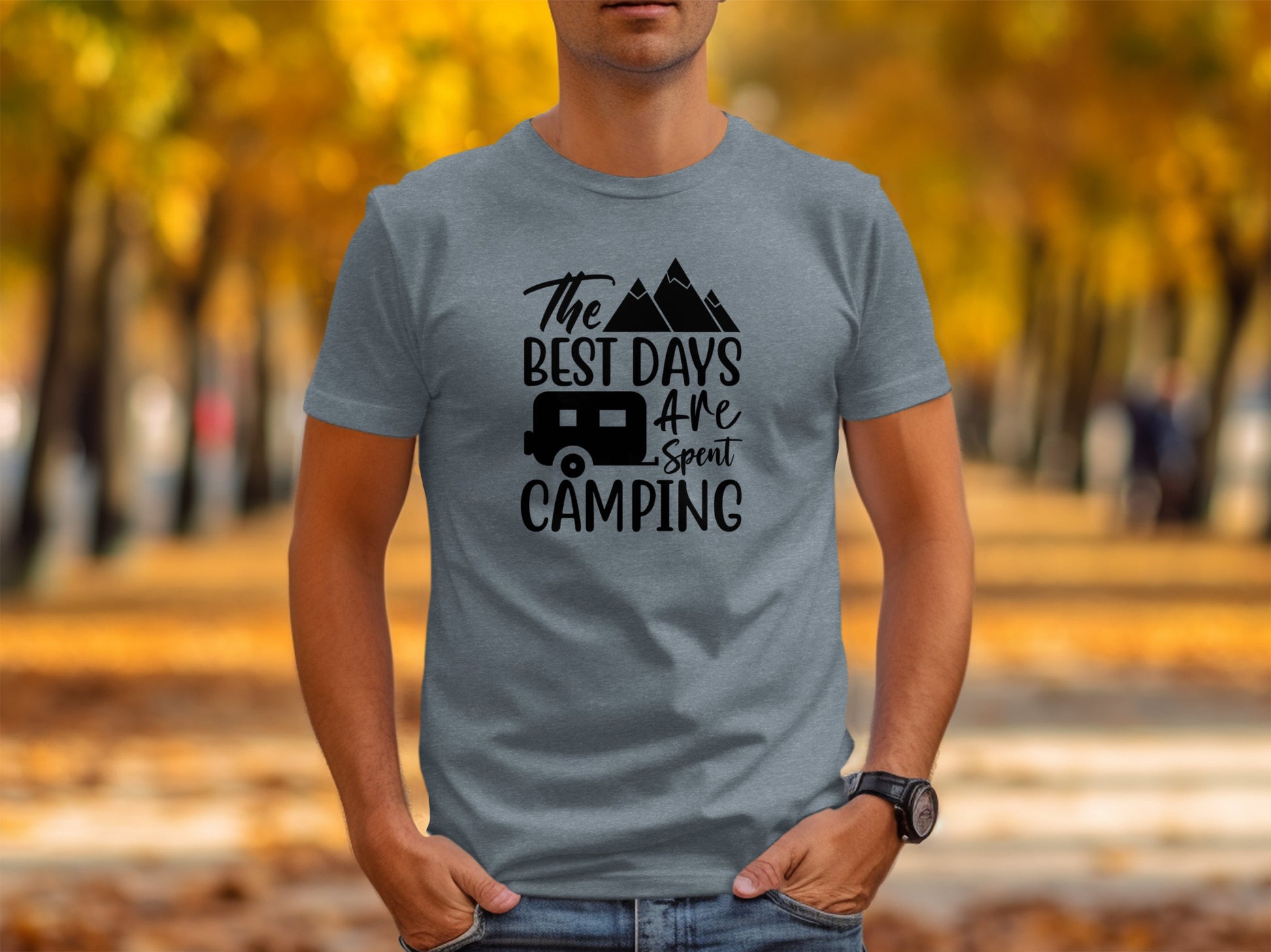 The Best Days Are Spent Camping Graphic Design T-Shirt T-Shirt - Outdoor & Adventure Collection - Mile Marker 16 Gear by Cloud 16 Clothing Co.