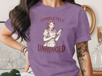 Completely Unhinged Graphic Purple Short Sleeve T-Shirt