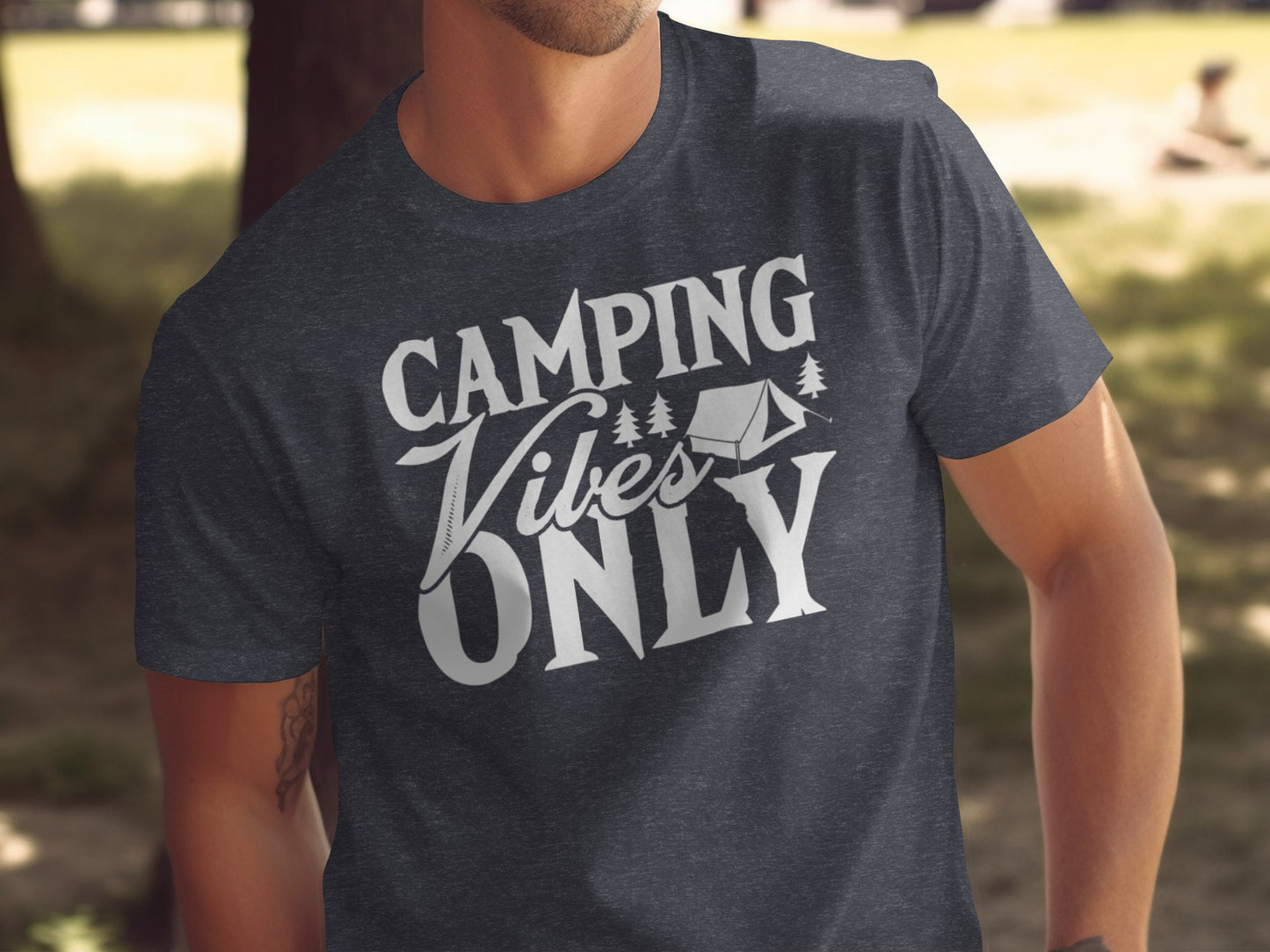 Camping Vibes Only With Tent Graphic Camping T-Shirt T-Shirt - Outdoor & Adventure Collection - Mile Marker 16 Gear by Cloud 16 Clothing Co.