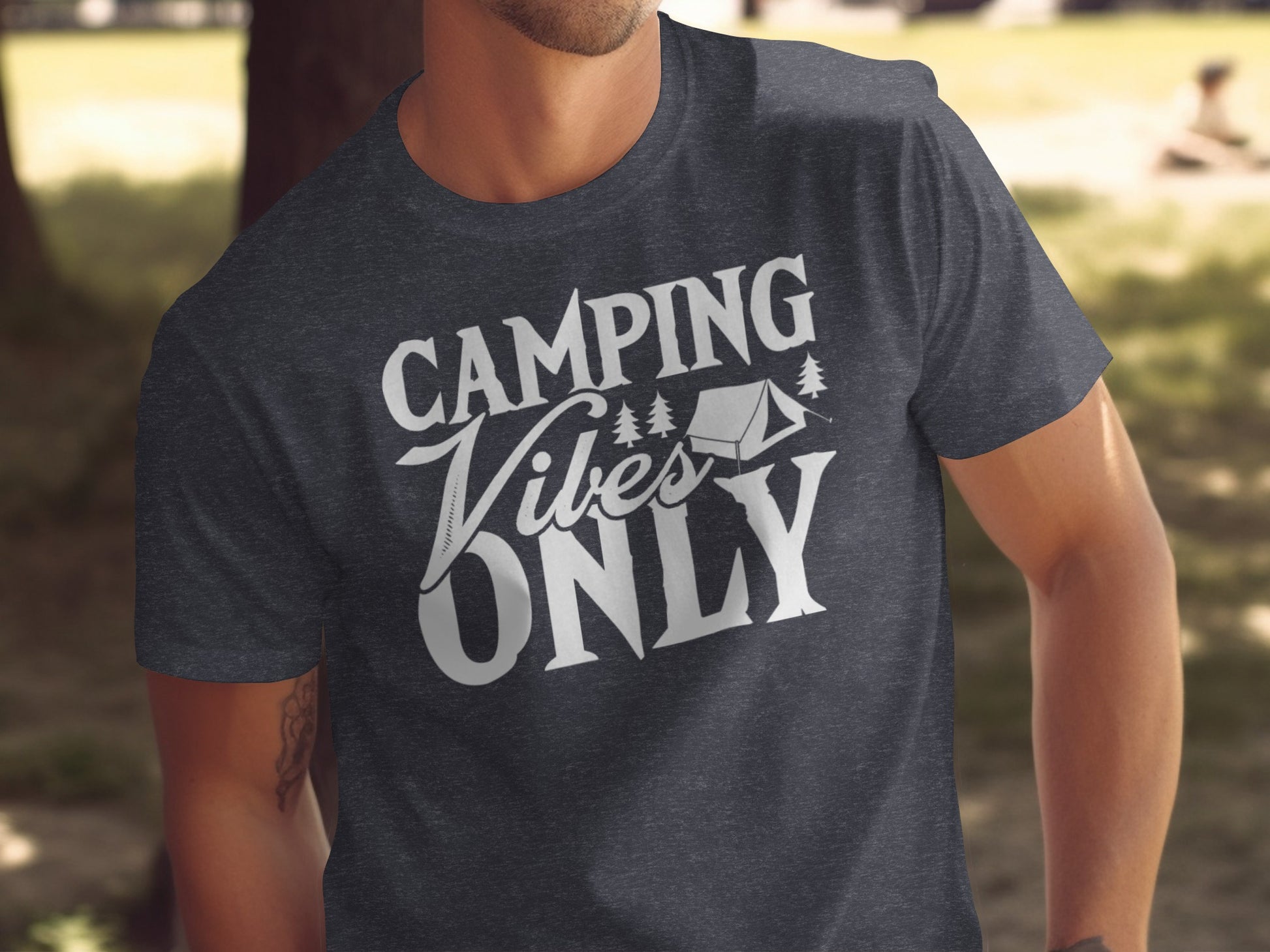 Camping Vibes Only With Tent Graphic Camping T-Shirt T-Shirt - Outdoor & Adventure Collection - Mile Marker 16 Gear by Cloud 16 Clothing Co.