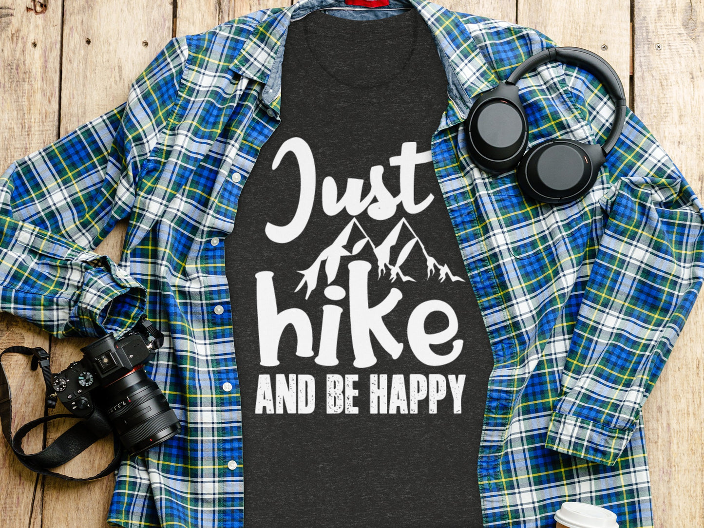 Just Hike Mountains And Be Happy Mountain Lover T-Shirt T-Shirt - Outdoor & Adventure Collection - Mile Marker 16 Gear by Cloud 16 Clothing Co.
