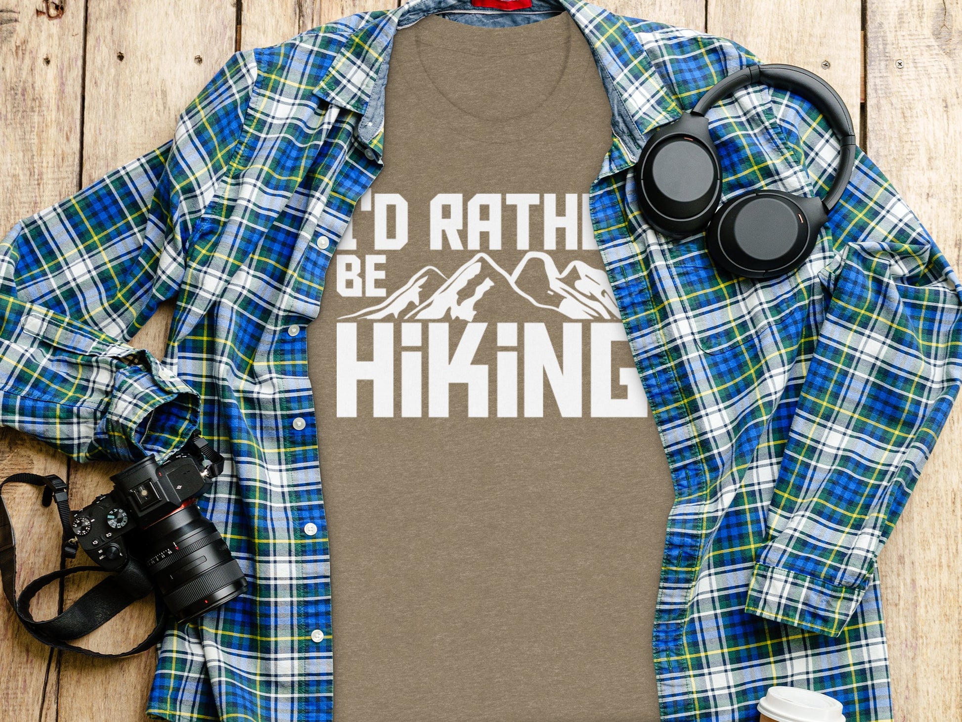 I Would Rather Be Hiking Mountains Graphic Design T-Shirt T-Shirt - Outdoor & Adventure Collection - Mile Marker 16 Gear by Cloud 16 Clothing Co.
