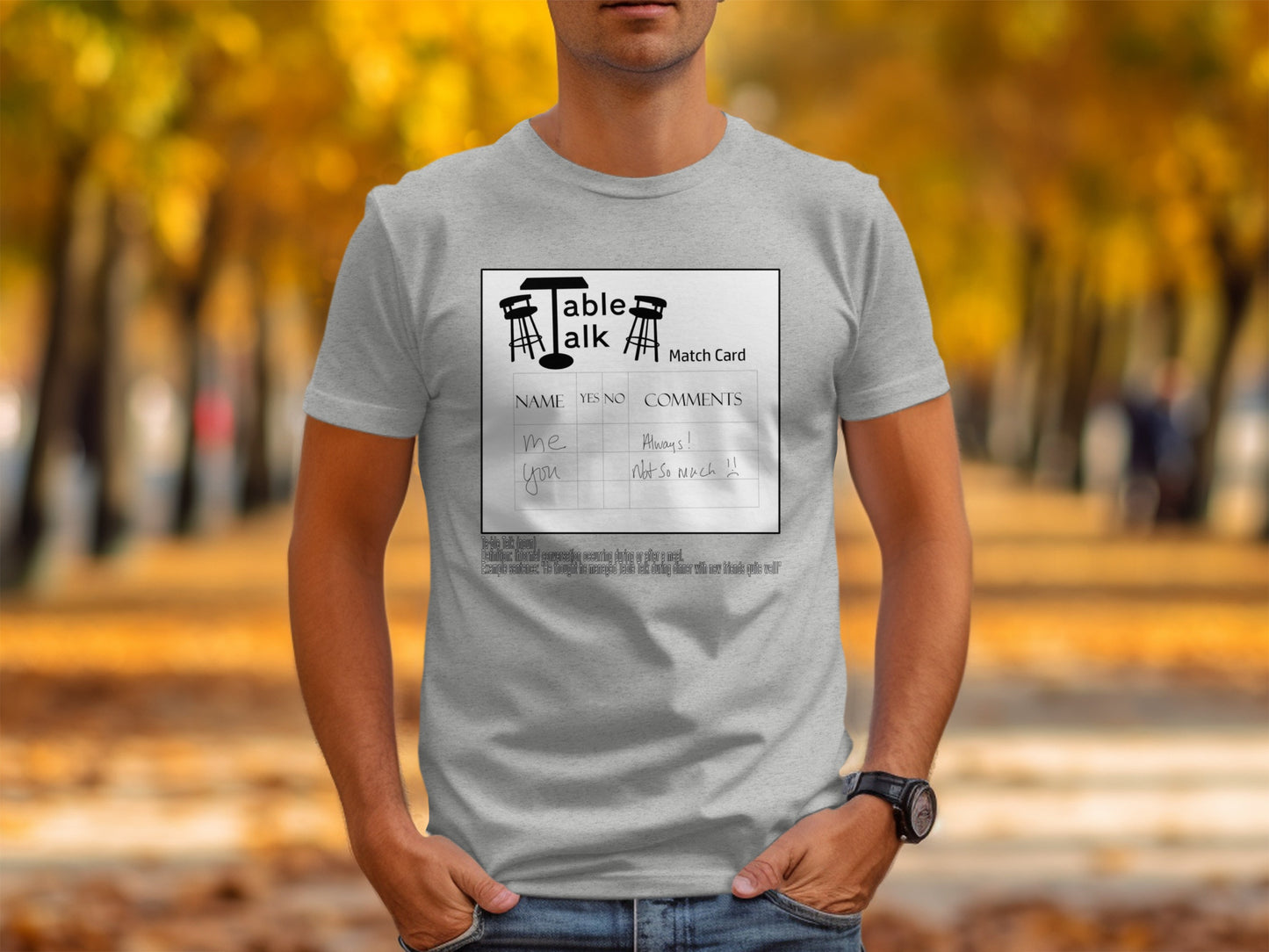 Table Talk Match Card Themed Graphic T-Shirt