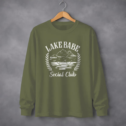Lake Babe Social Club Vacation Outdoors Design Long Sleeve T-Shirt Long Sleeve Tee - Outdoor & Adventure Collection - Mile Marker 16 Gear by Cloud 16 Clothing Co.