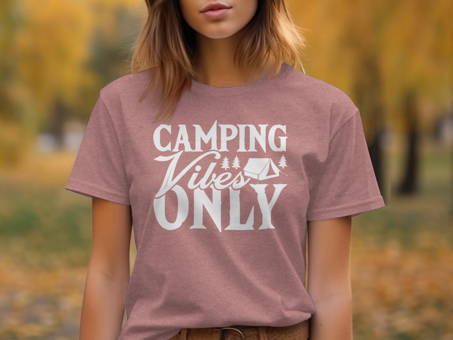 Camping Vibes Only With Tent Graphic Camping T-Shirt T-Shirt - Outdoor & Adventure Collection - Mile Marker 16 Gear by Cloud 16 Clothing Co.