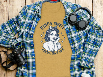 Kinda Sweet Kinda Savage Graphic Tee Shirt Product