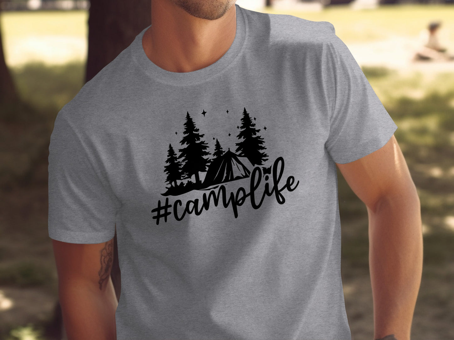 Hashtag Camplife Text Design With Camping Tent T-Shirt T-Shirt - Outdoor & Adventure Collection - Mile Marker 16 Gear by Cloud 16 Clothing Co.