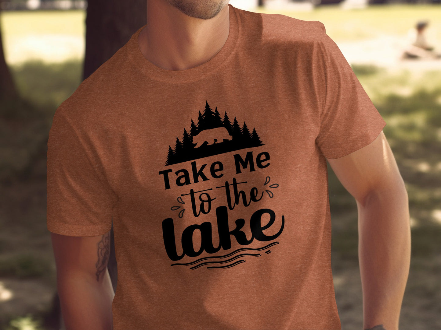 Take Me To the Lake Bear and Trees Design T-Shirt T-Shirt - Outdoor & Adventure Collection - Mile Marker 16 Gear by Cloud 16 Clothing Co.