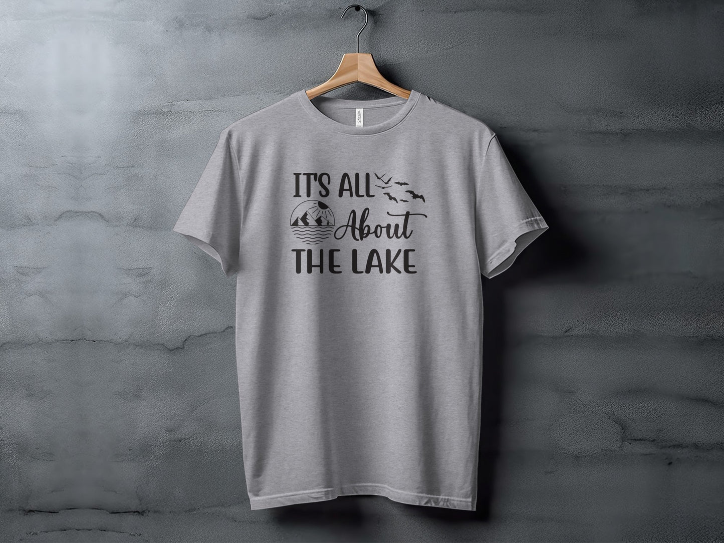 It's All About The Lake Mountain and Birds Graphic T-Shirt T-Shirt - Outdoor & Adventure Collection - Mile Marker 16 Gear by Cloud 16 Clothing Co.