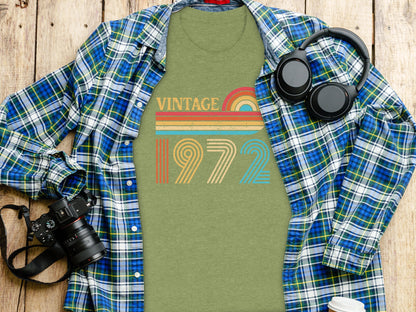 Vintage 1972 Graphic Tee in Bold Retro Colors