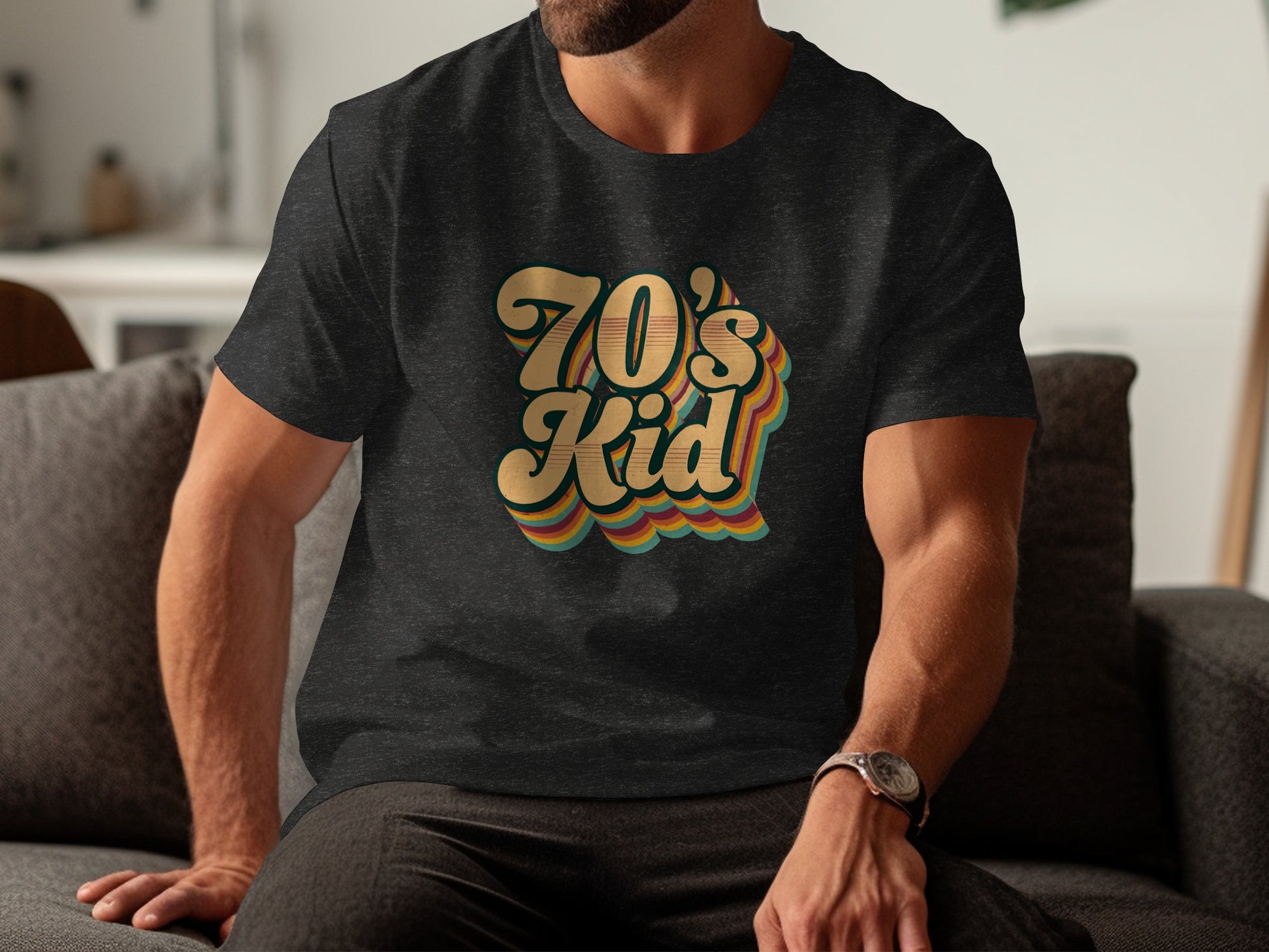 Retro 70's Kid Graphic Tee Groovy T-shirt Product