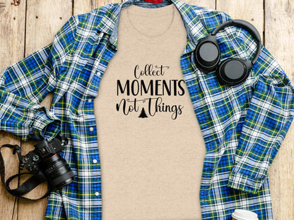 Collect Moments Not Things With Christmas Tree T-Shirt T-Shirt - Outdoor & Adventure Collection - Mile Marker 16 Gear by Cloud 16 Clothing Co.