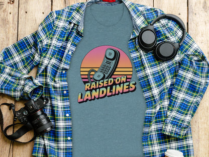 Vintage Raised On Landlines Graphic T-Shirt