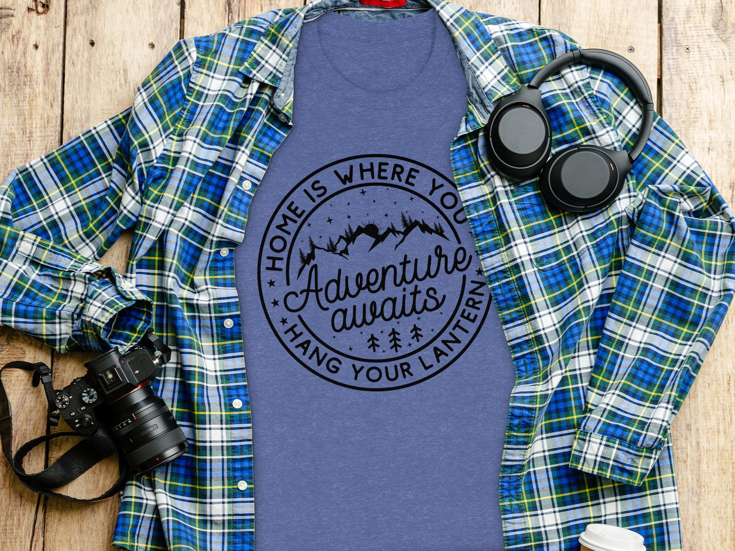 Home Is Where You Hang Your Lantern Adventure Awaits T-Shirt T-Shirt - Outdoor & Adventure Collection - Mile Marker 16 Gear by Cloud 16 Clothing Co.
