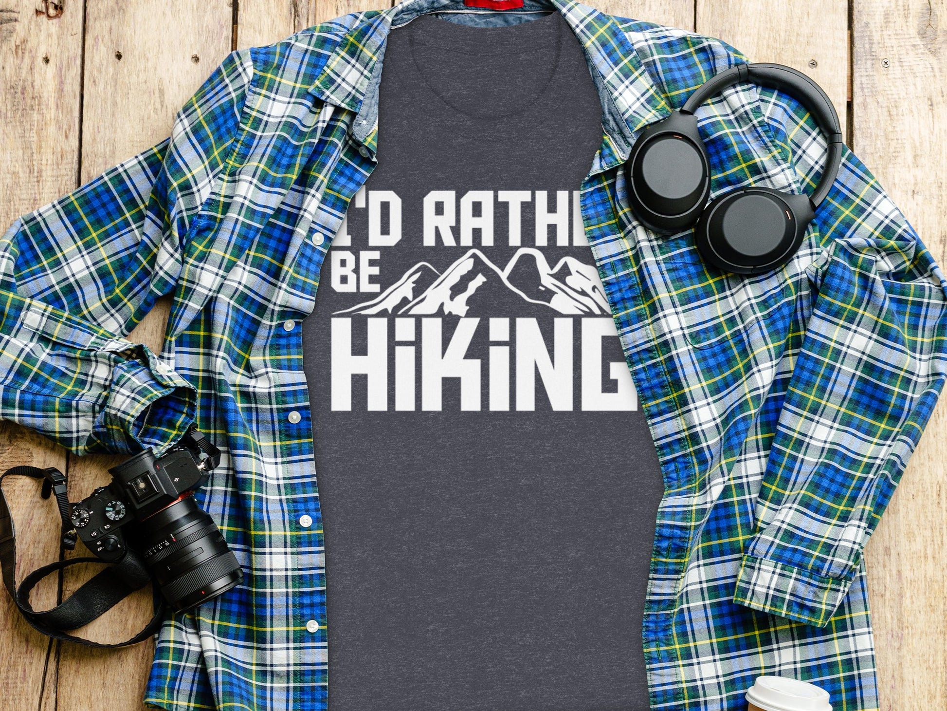 I Would Rather Be Hiking Mountains Graphic Design T-Shirt T-Shirt - Outdoor & Adventure Collection - Mile Marker 16 Gear by Cloud 16 Clothing Co.