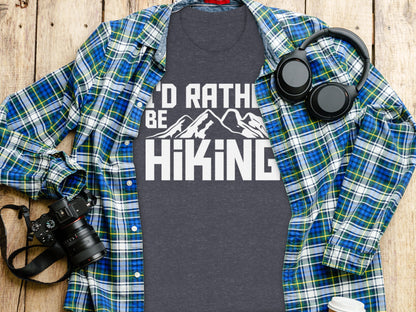 I Would Rather Be Hiking Mountains Graphic Design T-Shirt T-Shirt - Outdoor & Adventure Collection - Mile Marker 16 Gear by Cloud 16 Clothing Co.