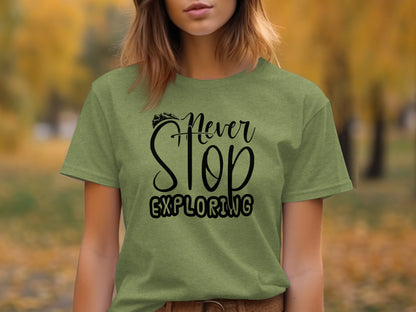 Never Stop Exploring Graphic Adventure Lover Quote T-Shirt T-Shirt - Outdoor & Adventure Collection - Mile Marker 16 Gear by Cloud 16 Clothing Co.