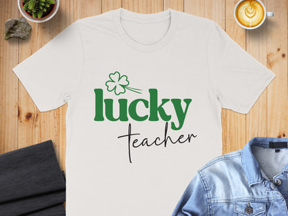 Lucky Teacher Graphic Tee St Patrick's Day Shirt