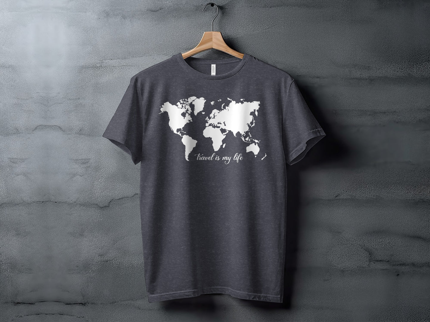 World Map Travel is My Life Graphic Design T-Shirt T-Shirt - Outdoor & Adventure Collection - Mile Marker 16 Gear by Cloud 16 Clothing Co.