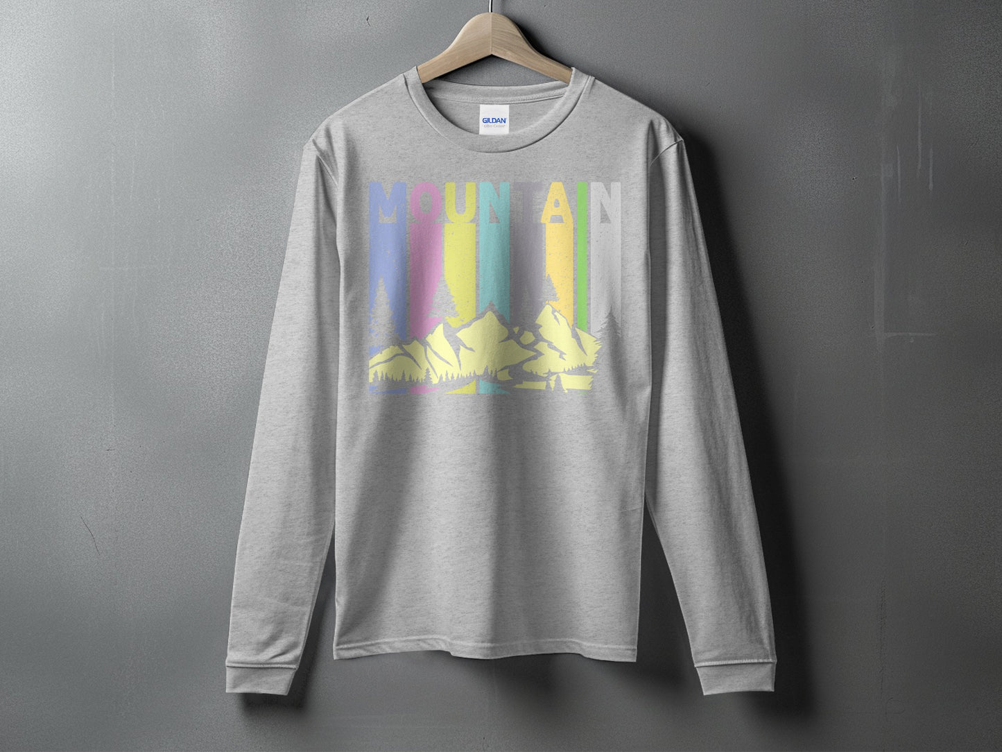 Colorful Mountain Graphic Long Sleeve Shirt product