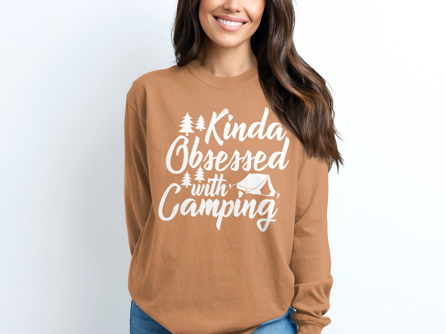 Kinda Obsessed with Camping Long Sleeve Shirt