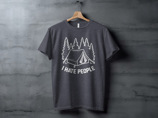 Introvert Camping Vacation Nature Tent and Hate People T-Shirt T-Shirt - Outdoor & Adventure Collection - Mile Marker 16 Gear by Cloud 16 Clothing Co.
