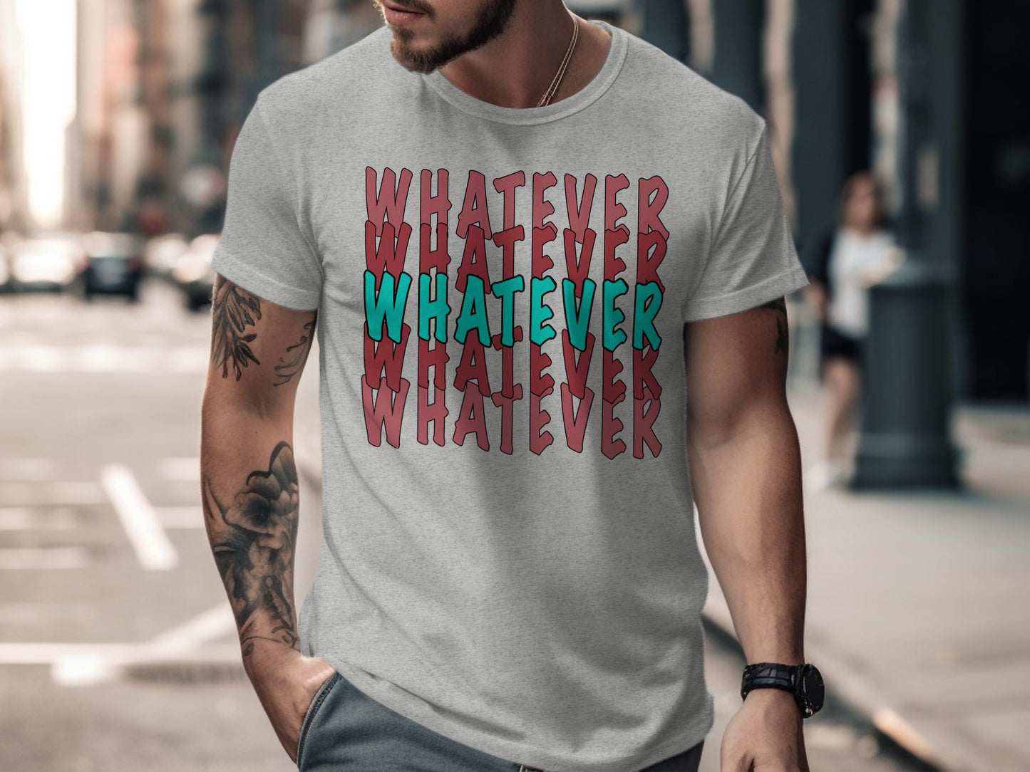 Whatever Graphic Tee with Bold Multicolor Design