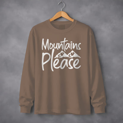 Mountains Please Long Sleeve Shirt for Outdoor Lovers