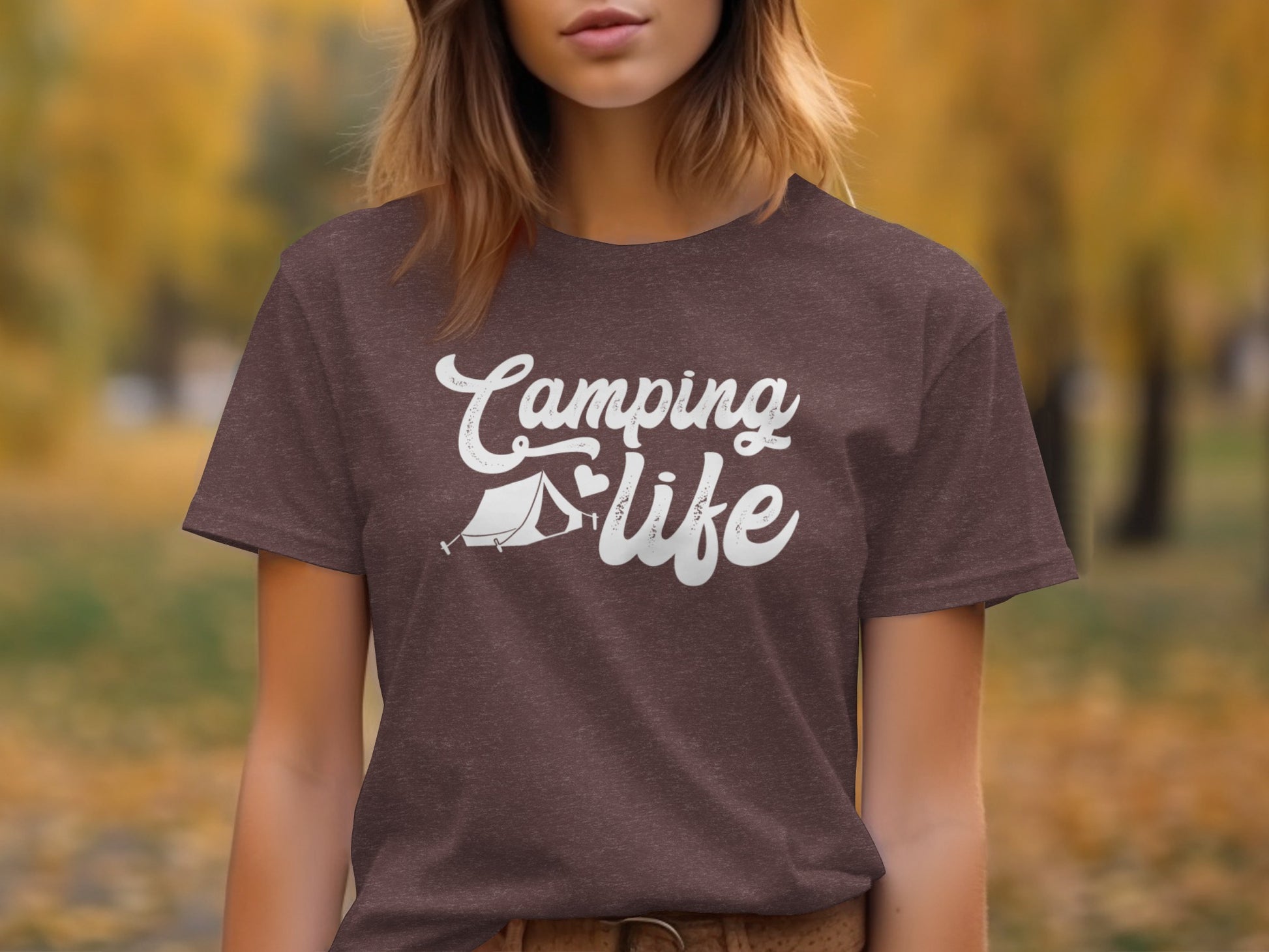 Camping Is Life With Tent And Heart Design T-Shirt T-Shirt - Outdoor & Adventure Collection - Mile Marker 16 Gear by Cloud 16 Clothing Co.