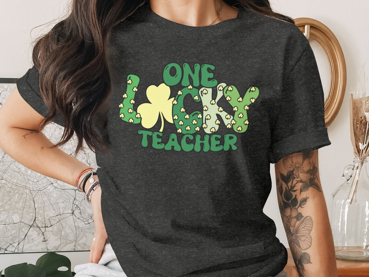 One Lucky Teacher Graphic Tee for St. Patrick's Day