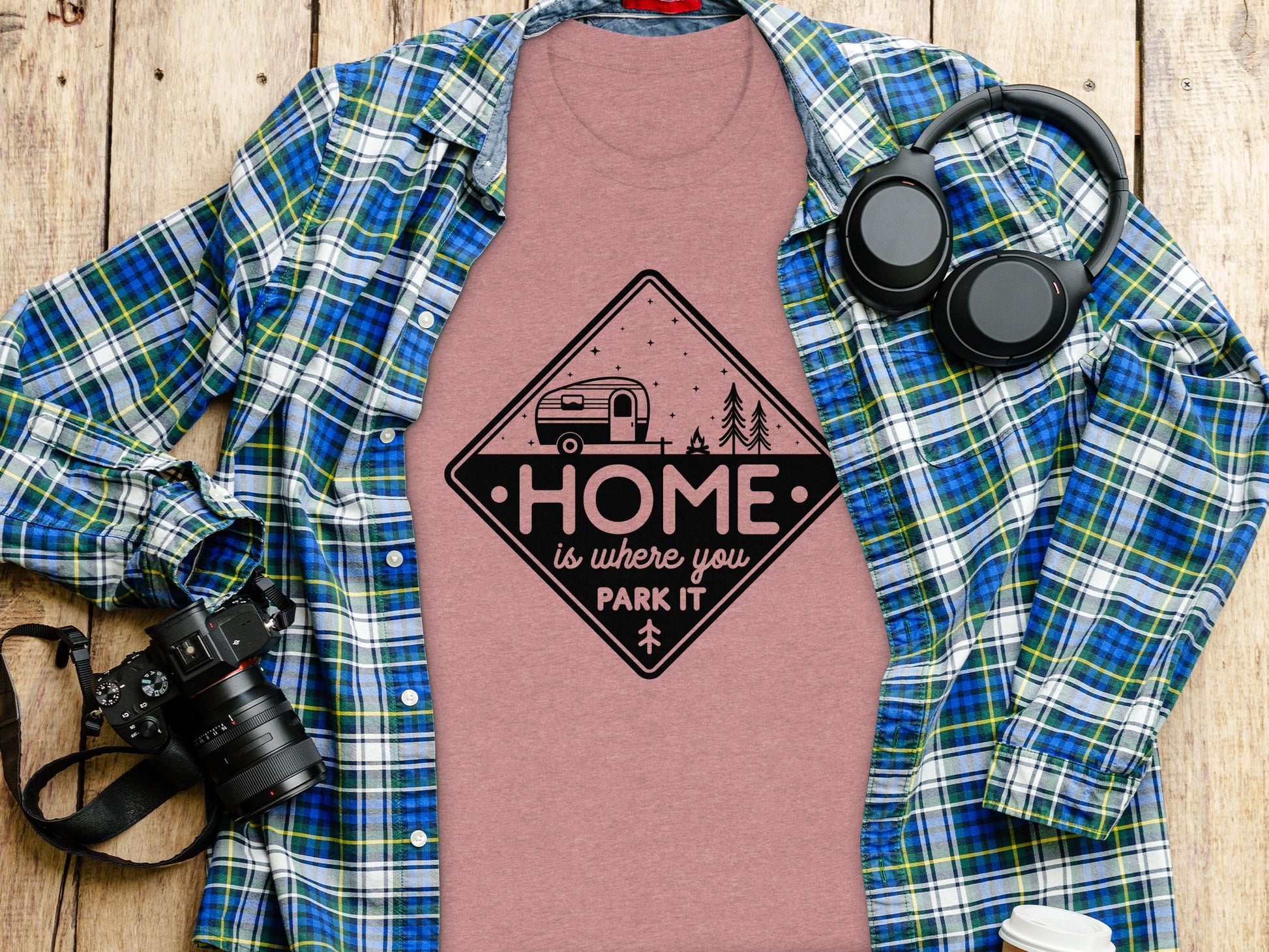 Home Is Where You Park It Camping RV Adventure T-Shirt T-Shirt - Outdoor & Adventure Collection - Mile Marker 16 Gear by Cloud 16 Clothing Co.