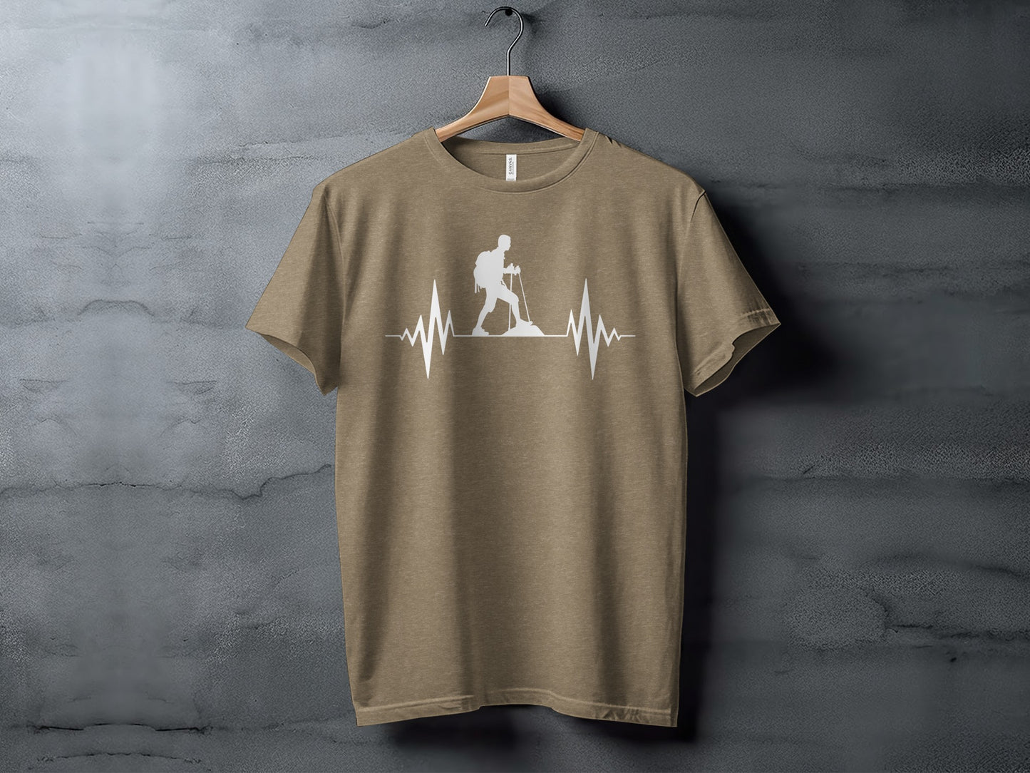 Hiking Heartbeat Outdoors Graphic Design Print T-Shirt T-Shirt - Outdoor & Adventure Collection - Mile Marker 16 Gear by Cloud 16 Clothing Co.